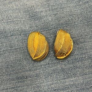 Large gold clip on earrings